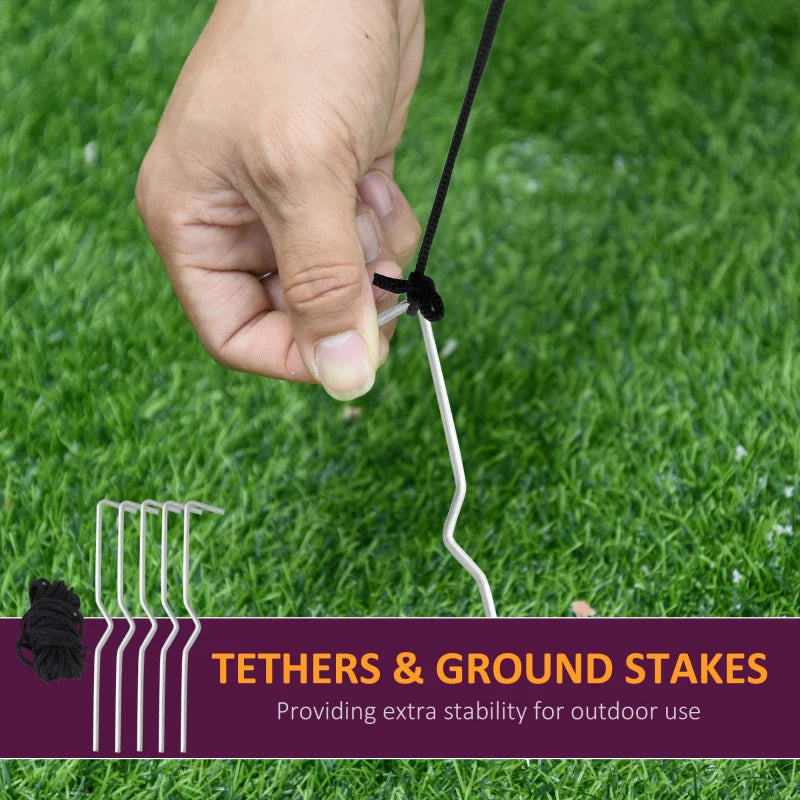 Outsunny 7ft Inflatable Halloween Ghost with Horns – LED Blow-Up Yard Display with Flame Effect