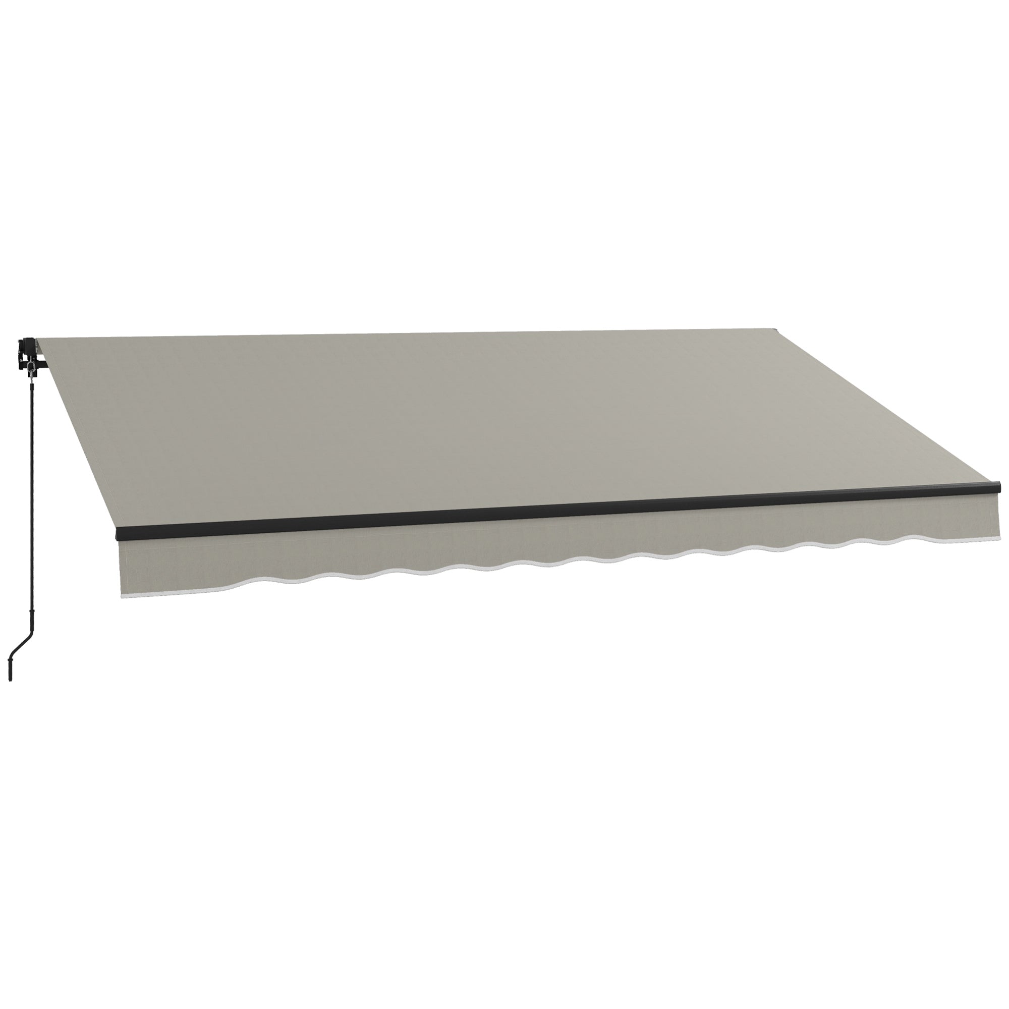 Outsunny Retractable Awning 12'x10', UV Resistant 280gsm Sunshade for Deck, Balcony, Yard, Light Grey