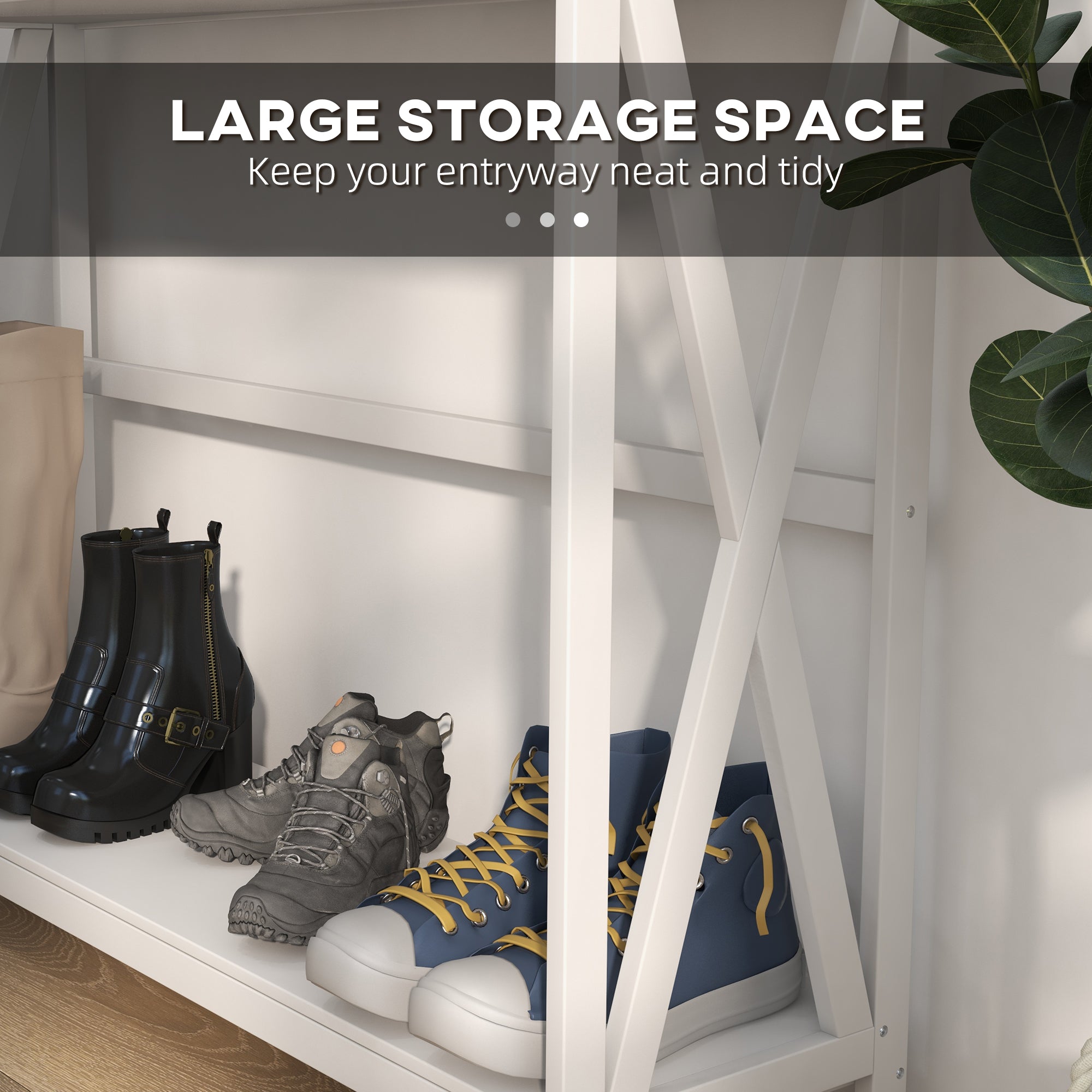 HOMCOM Narrow Console Table Entryway with Drawer Storage Shelf X-frame Slim Sofa Table for Living Room Hallway White