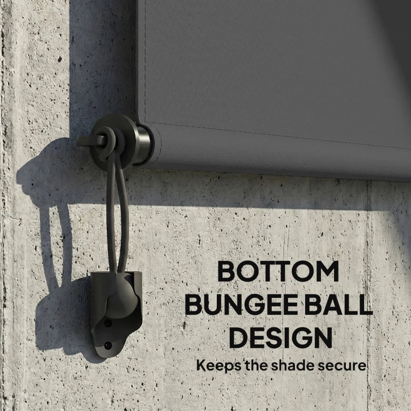 Cordless Roller Shade, Outdoor Blinds Cordless Roll Up Shade, UV Protection Waterproof, 98" L x 63" W, Dark Grey