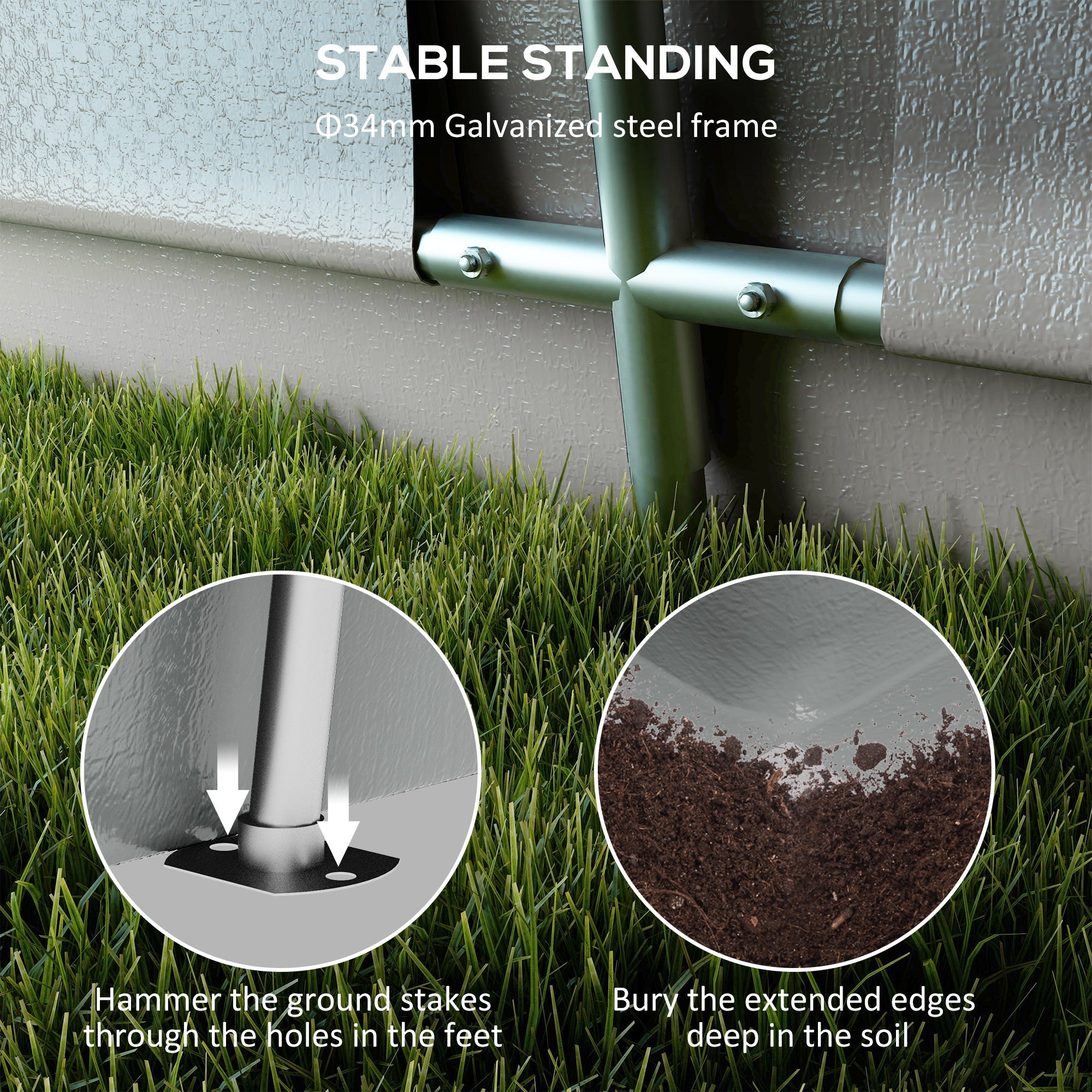 Outsunny Portable Garage 11x20 ft Heavy Duty Carport Canopy Grey with Ventilation Windows Roll-up Door