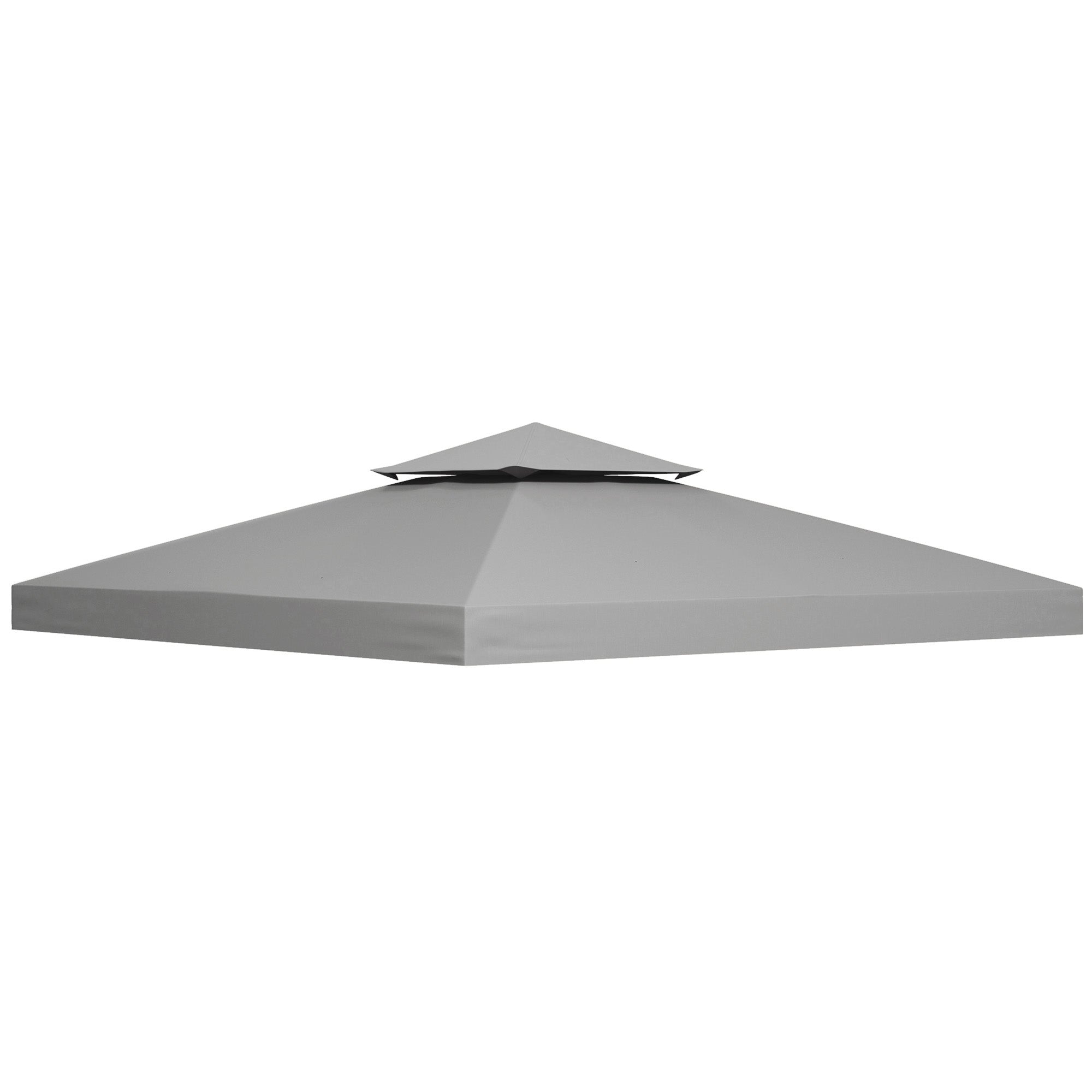Outsunny Luminous Shade: 9.8' Square Gazebo Canopy Replacement Top, Light Grey Outdoor Garden Sun Shade