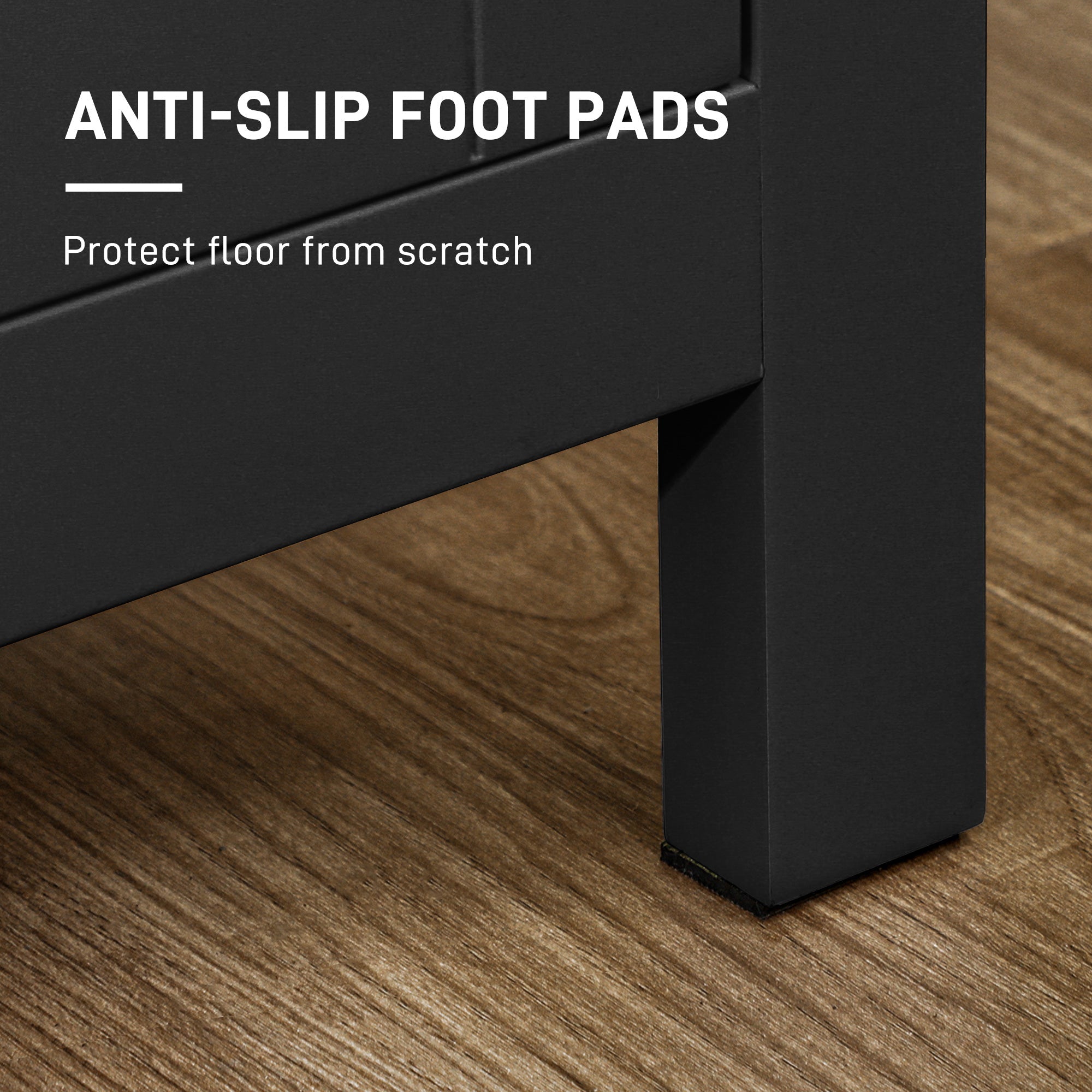 HOMCOM Sideboard Buffet Storage Cabinet Doors Adjustable Shelves Living Room Entryway Black Natural