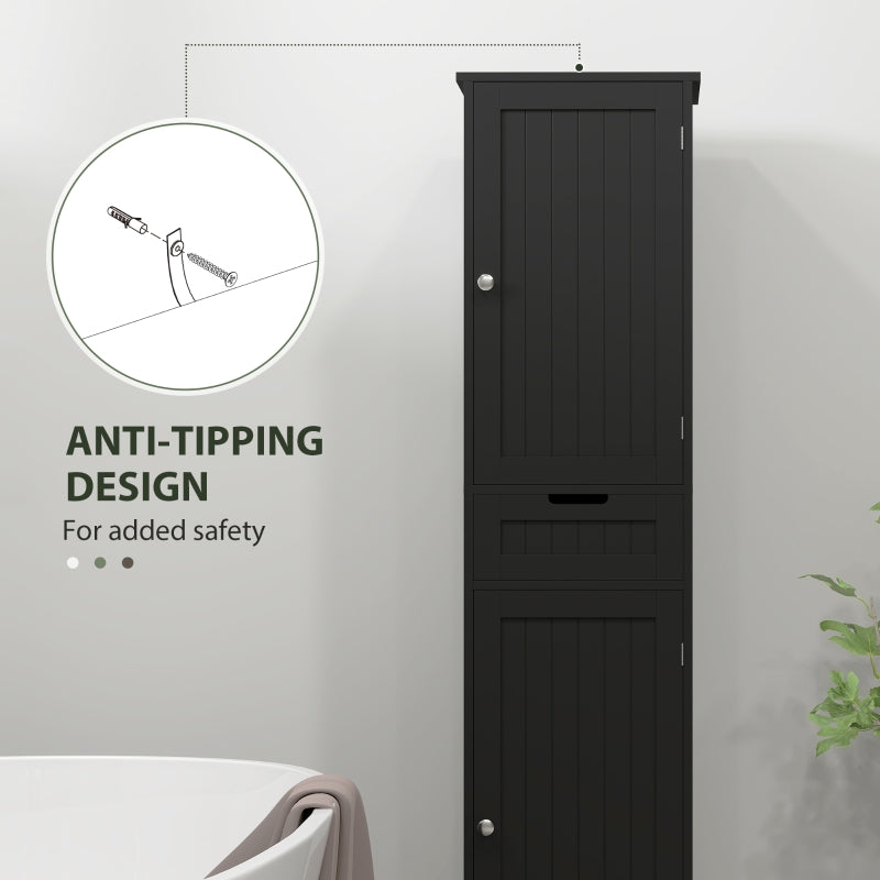Freestanding Bathroom Cabinet with Drawer and 2 Doors, Tall Bathroom Cupboard for Kitchen, Study, Living Room