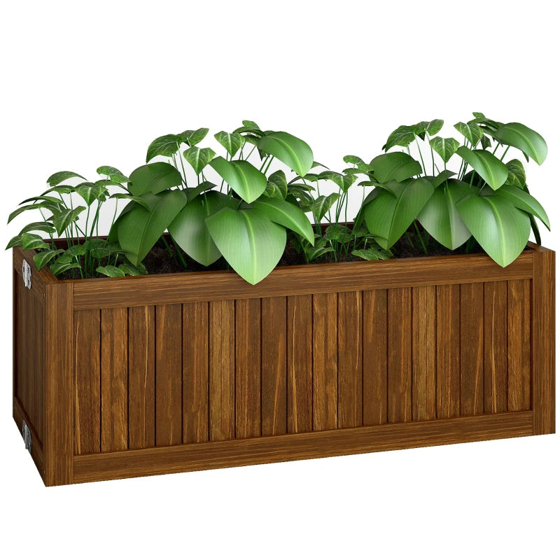 Foldable Elevated Planter Box, Wooden Raised Garden Bed for Backyard Patio to Grow Vegetables Herbs Flowers, Carbonized