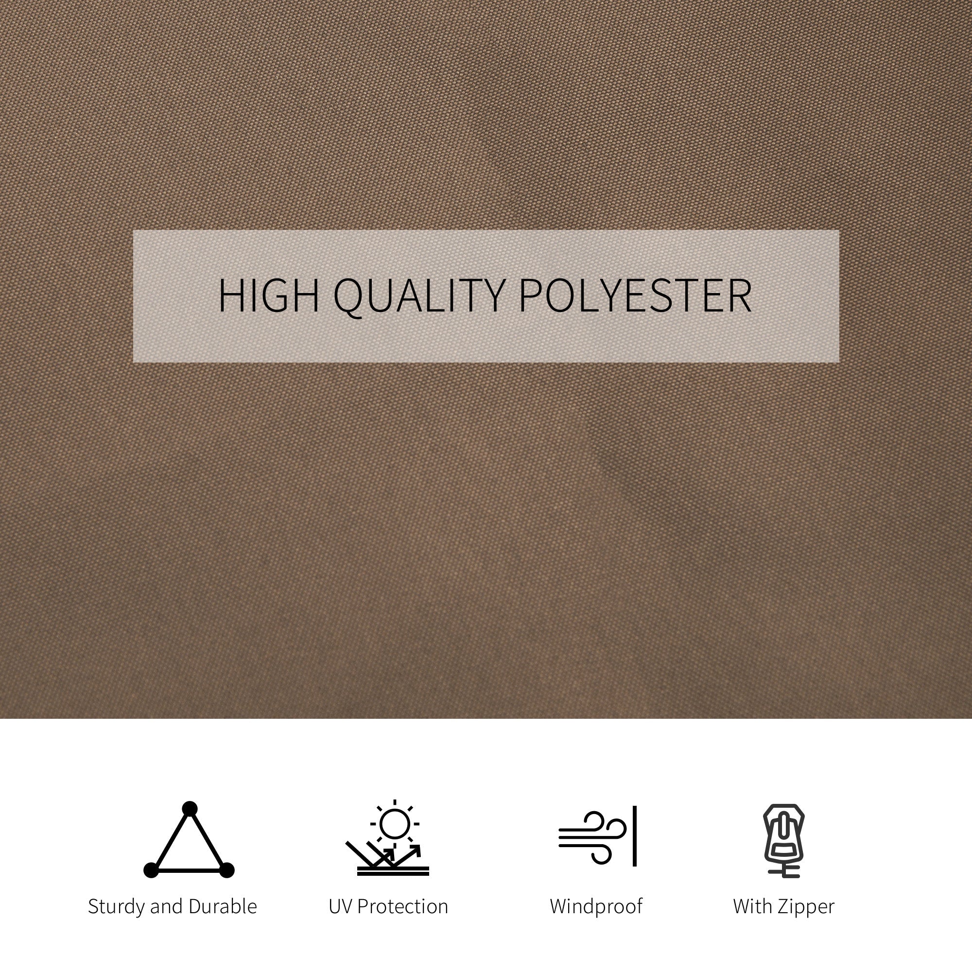 Outsunny Gazebo Curtain 10'x12' Sidewall Set 4 Panels with Hooks Brown for Outdoor Shelter