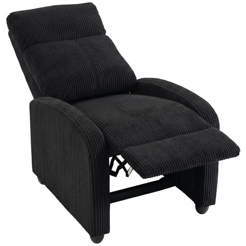 Corduroy Push Back Recliner Chair for Living Room & Home Theater – Manual Reclining Chair