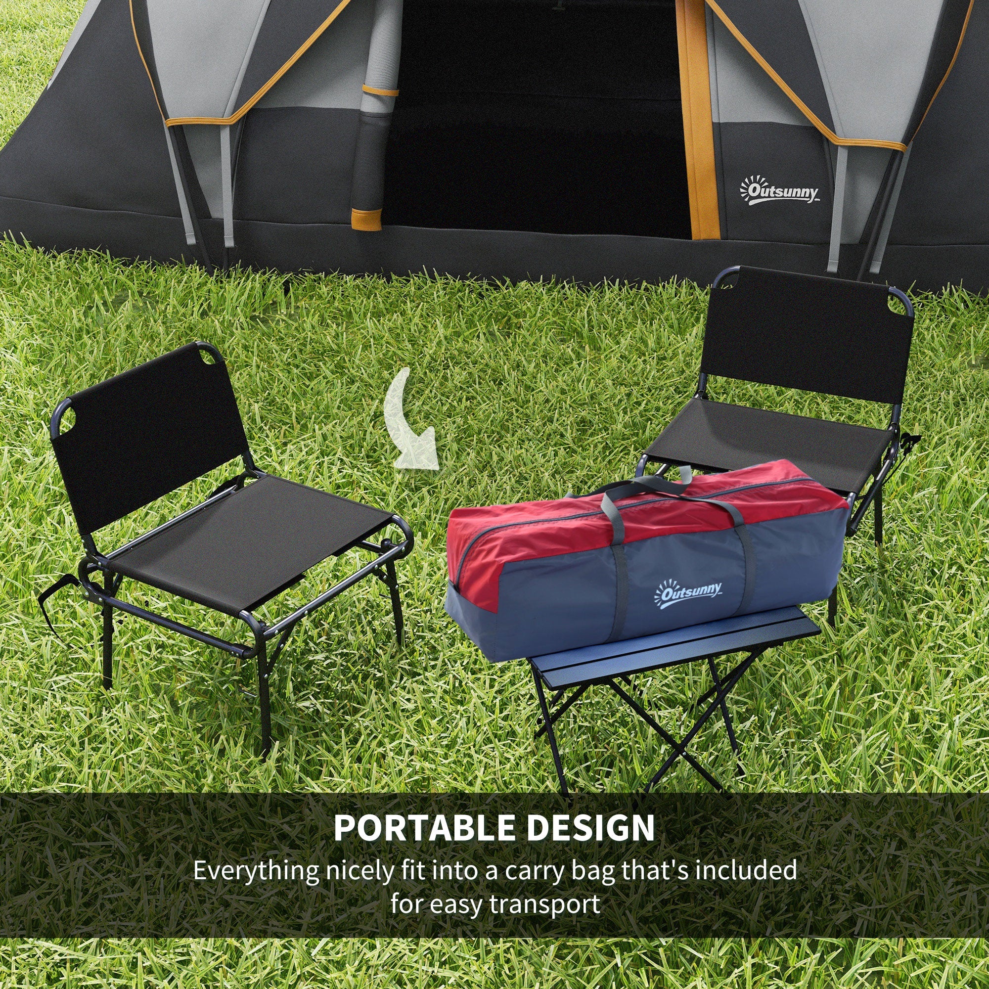 Outsunny Family Camping Tent for 5-6 Person with Lighting Hook & Carrying Bag in Cream
