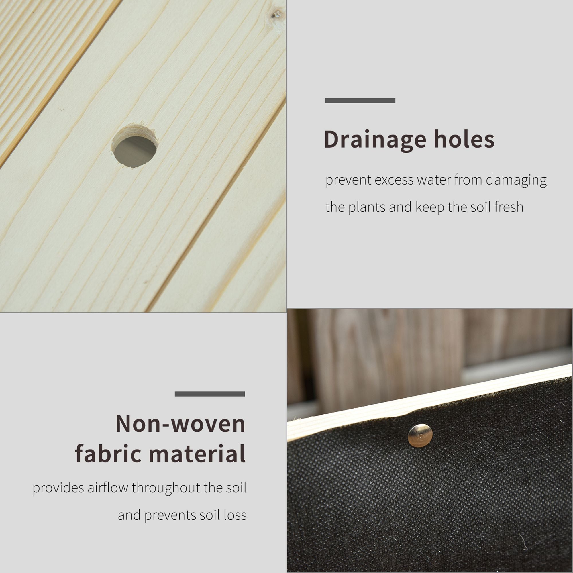 Outsunny Raised Garden Bed Mobile Elevated Wood Planter Box w/ Lockable Wheels Storage Shelf for Herbs and Vegetables Backyard