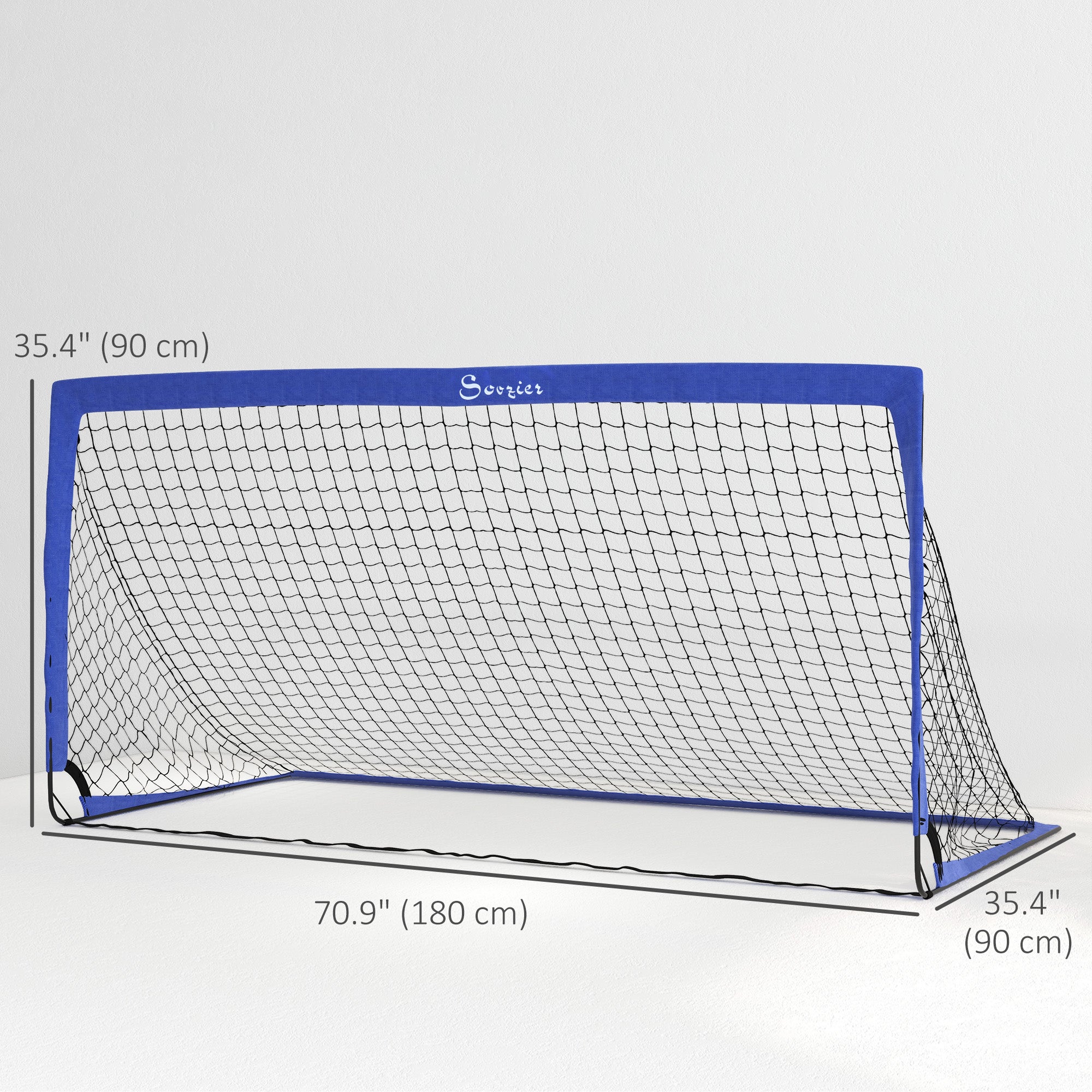 Soozier Set of 2 Soccer Nets for Backyard, Portable Soccer Goal for Practice with Carry Bag