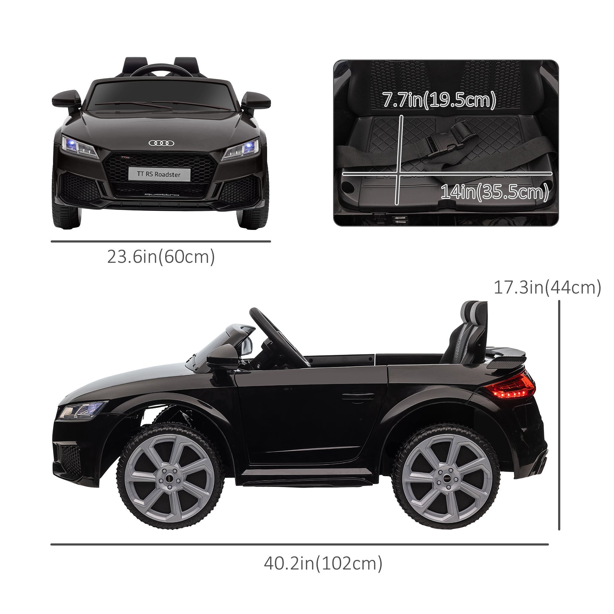 Aosom Licensed Ride-On Car: 6V Electric, Kids, Remote Control, Battery Powered, Black