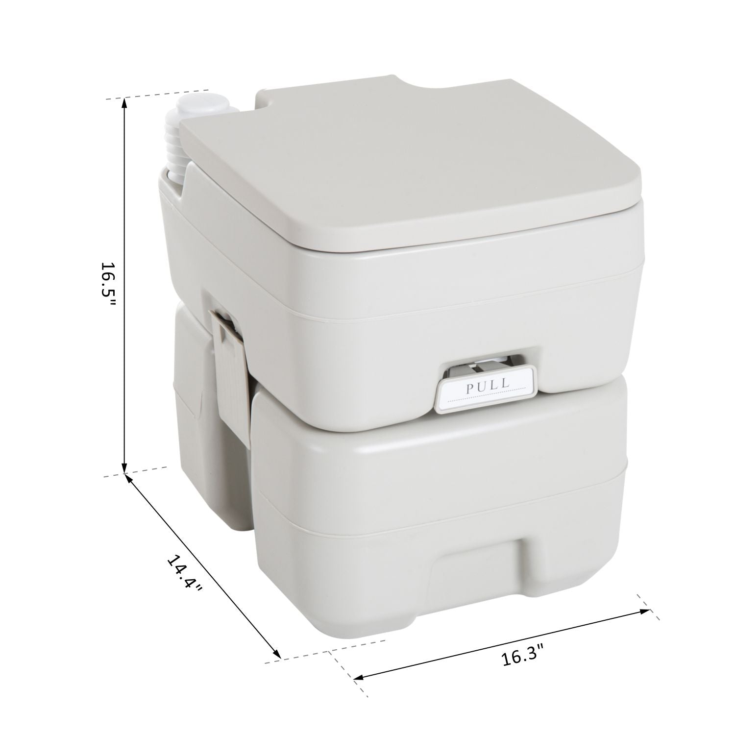 kleankin Outdoor Portable Travel Toilet Detachable Flushable Tank Easy to Use 3 Way Pistol for Camping Hiking Boating Roadtripping