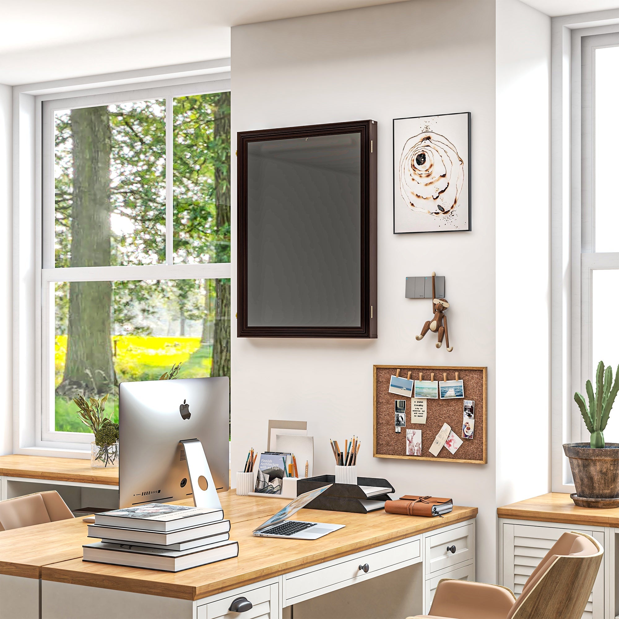 HOMCOM Sports Jersey Display Case 26"x35" Shadow Box for Hockey Basketball Football Baseball Memorabilia Brown