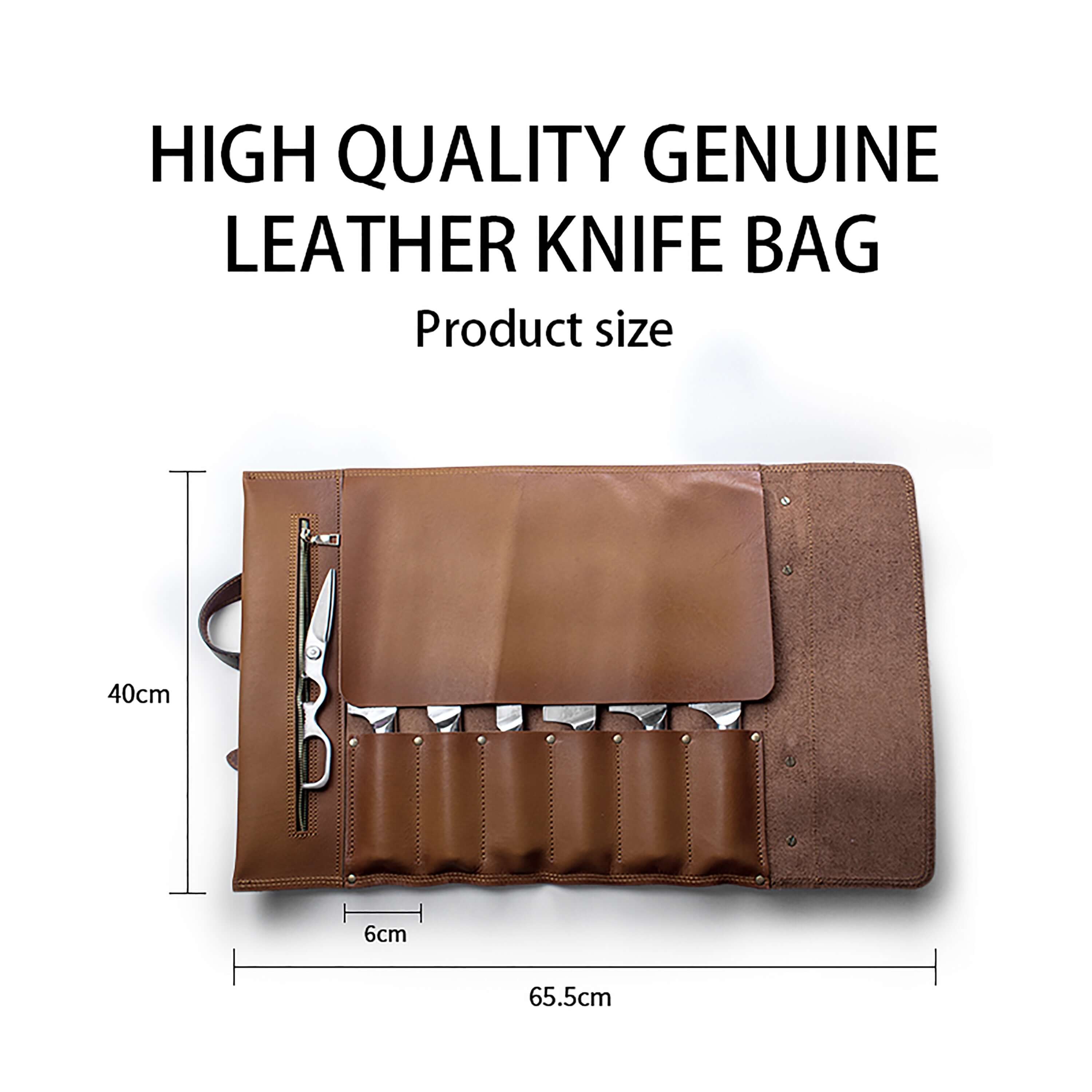 Ginza Steel Vagabond Knife Roll – Full Grain Leather Chef’s Bag