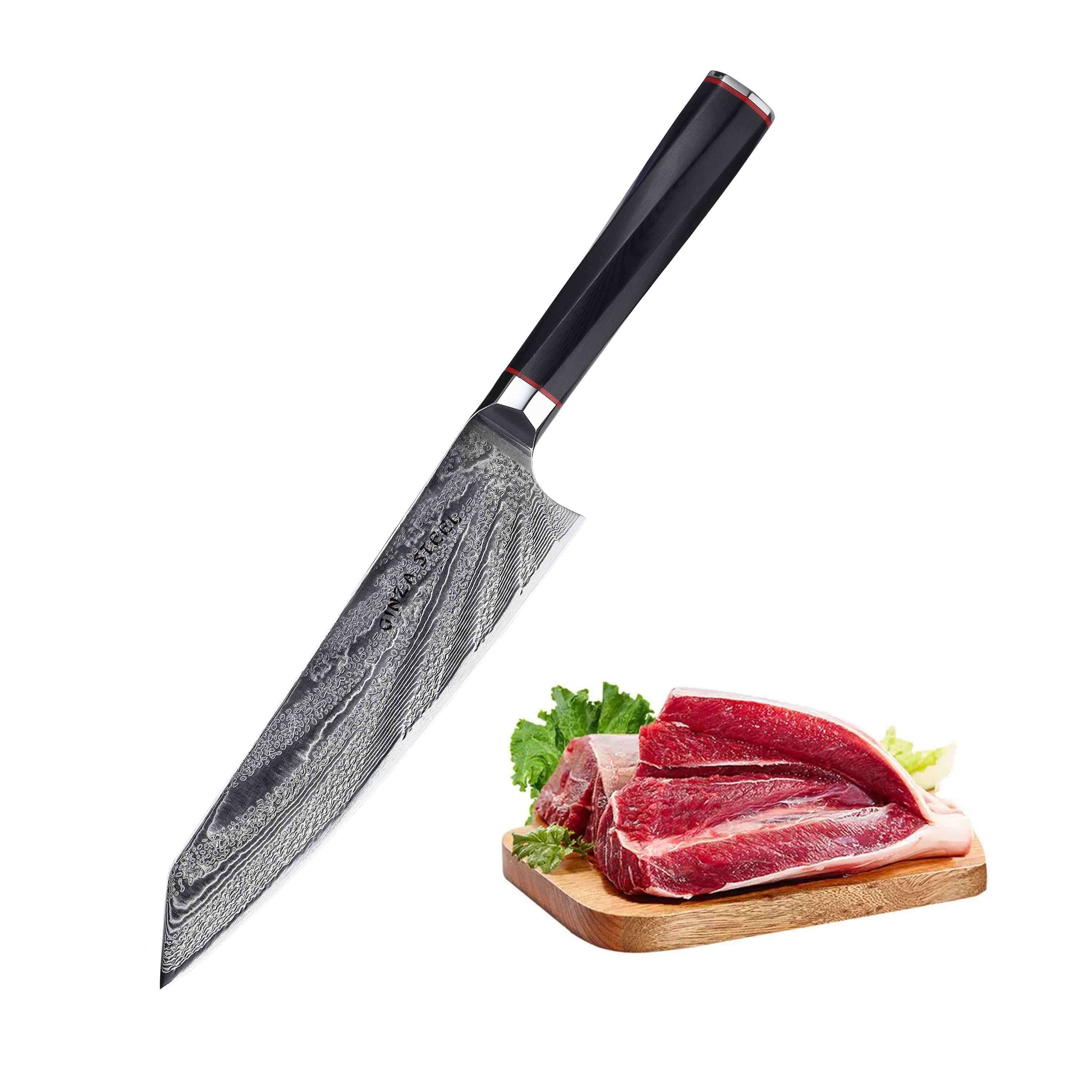 Ginza Steel KATANA 20 Chef Knife 8” – Damascus VG10 Steel, 67-Layer, G10 Handle