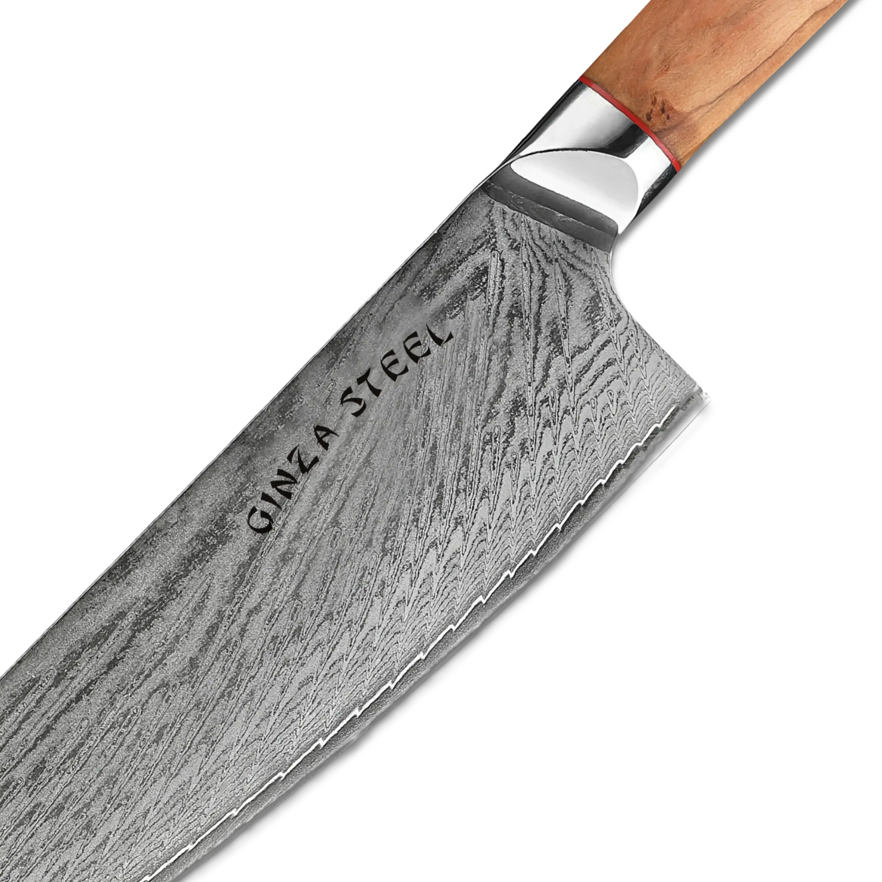 Ginza Steel MIA 24 Chef Knife 9” – Damascus AUS10, 67-Layer, Olive Wood Handle