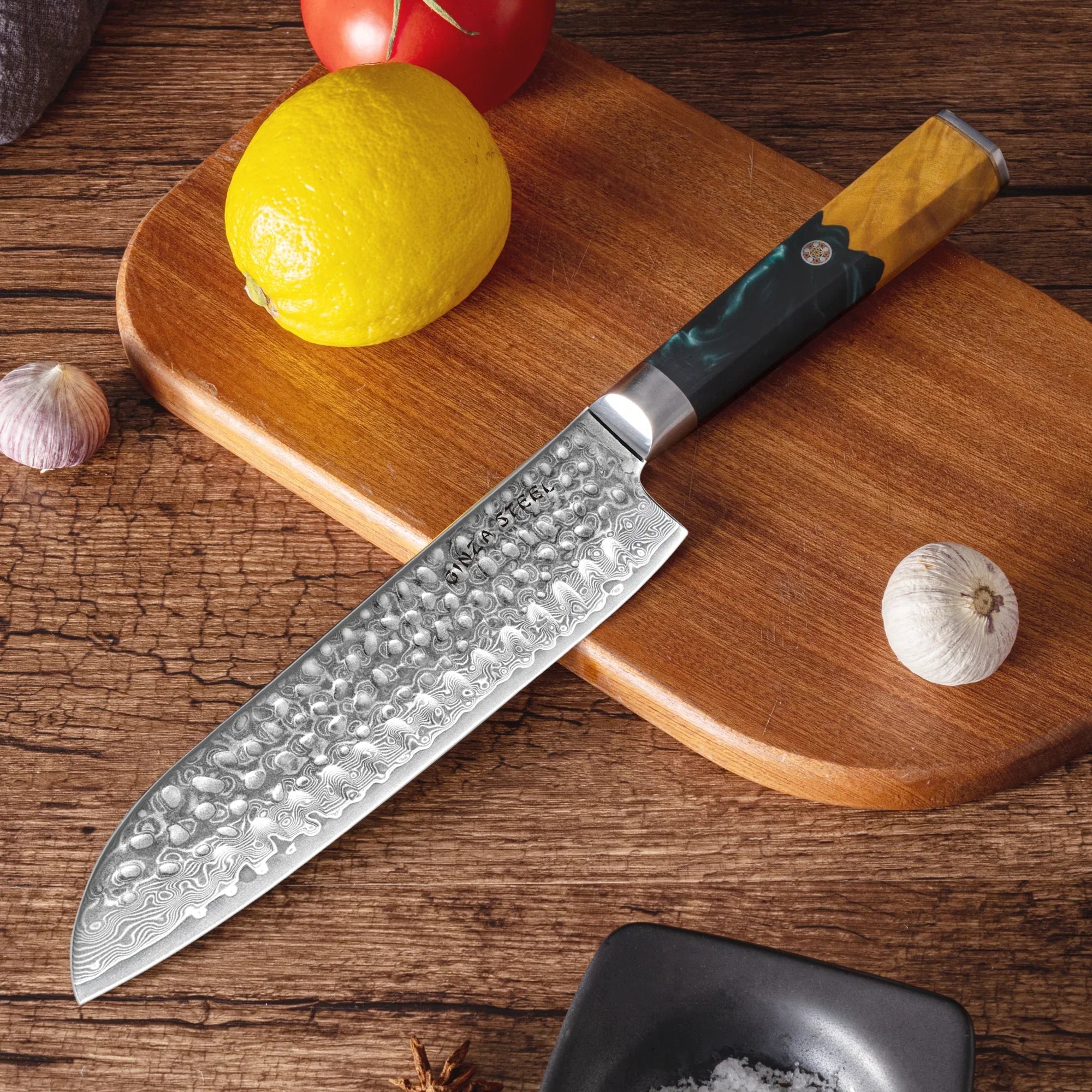 Kaze Katana 7″ Santoku Knife | Damascus Steel by Ginza Steel
