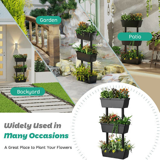 3-Tier Freestanding Vertical Plant Stand for Gardening and Planting Use - Free Shipping
