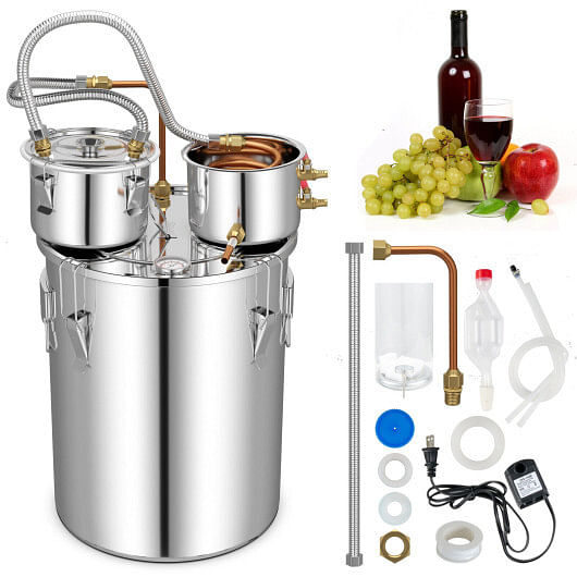 5/10 Gal 22/38 L Water Alcohol Distiller for DIY Whisky-10 Gal - Free Shipping