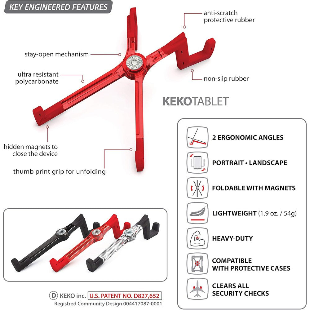 KEKO Support à Tablette Universel - Rouge