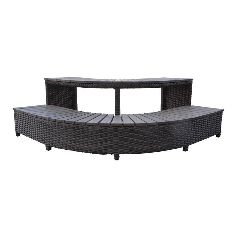 Corner Steps | Square Spa Surround Furniture with Slip-Resistant Synthetic Wood