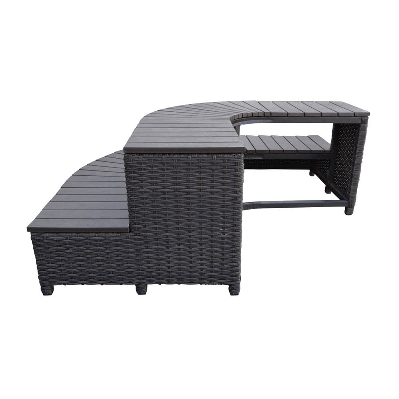 Corner Steps | Square Spa Surround Furniture with Slip-Resistant Synthetic Wood