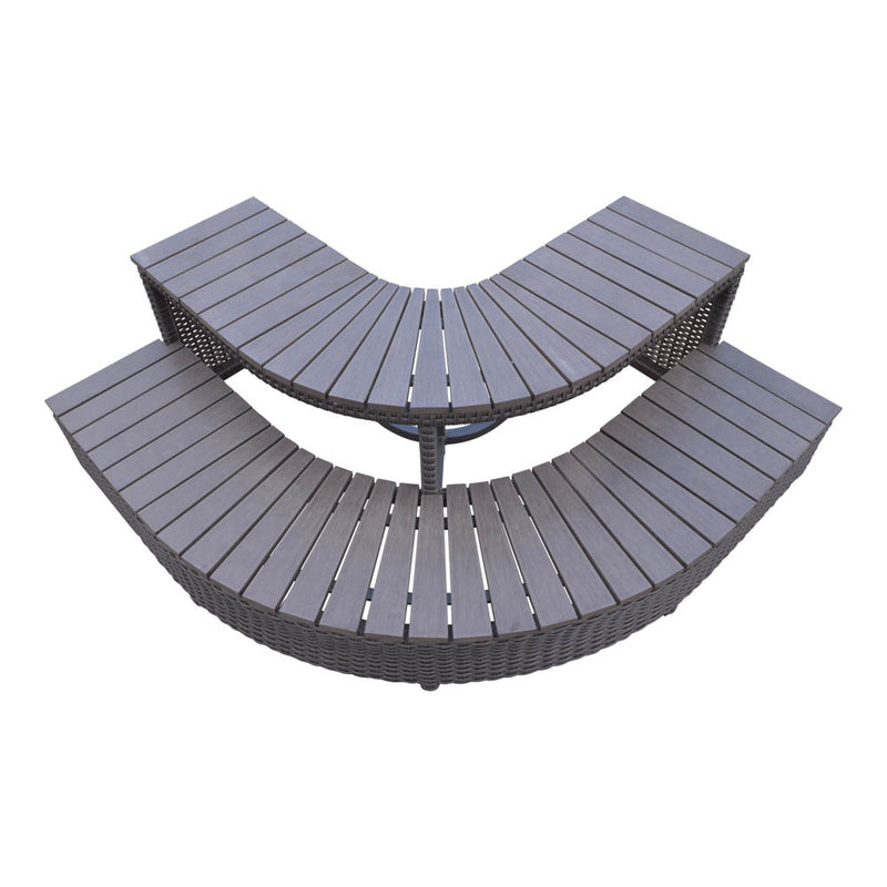 Corner Steps | Square Spa Surround Furniture with Slip-Resistant Synthetic Wood