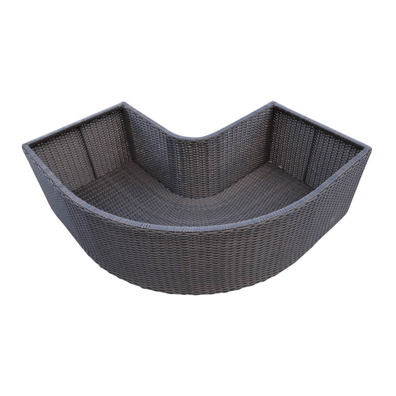 Corner Planter | Square Spa Surround Furniture with Weather-Resistant Synthetic Rattan