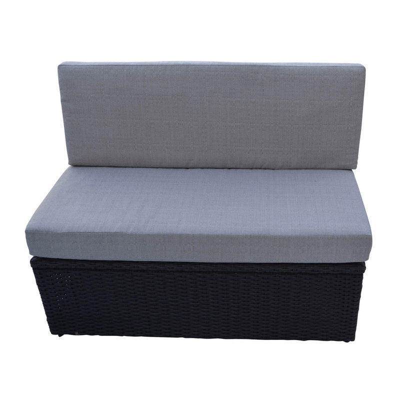 Love Seat | Square Spa Surround Outdoor Furniture with UV-Protected Cushions & Weather-Resistant Synthetic Rattan Frame