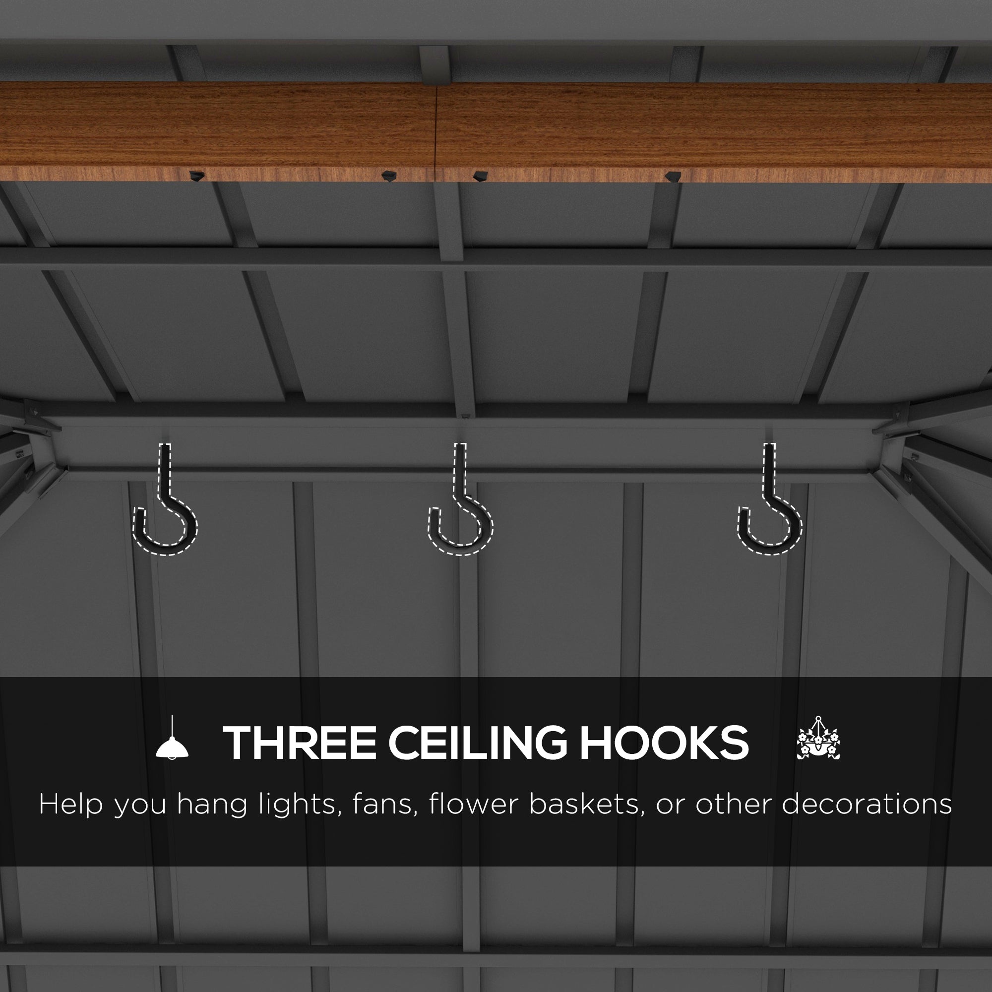 Outsunny 13' x 10' Hardtop Gazebo with Netting Sidewalls and Curtains, Galvanized Steel Outdoor Gazebo Canopy for Garden