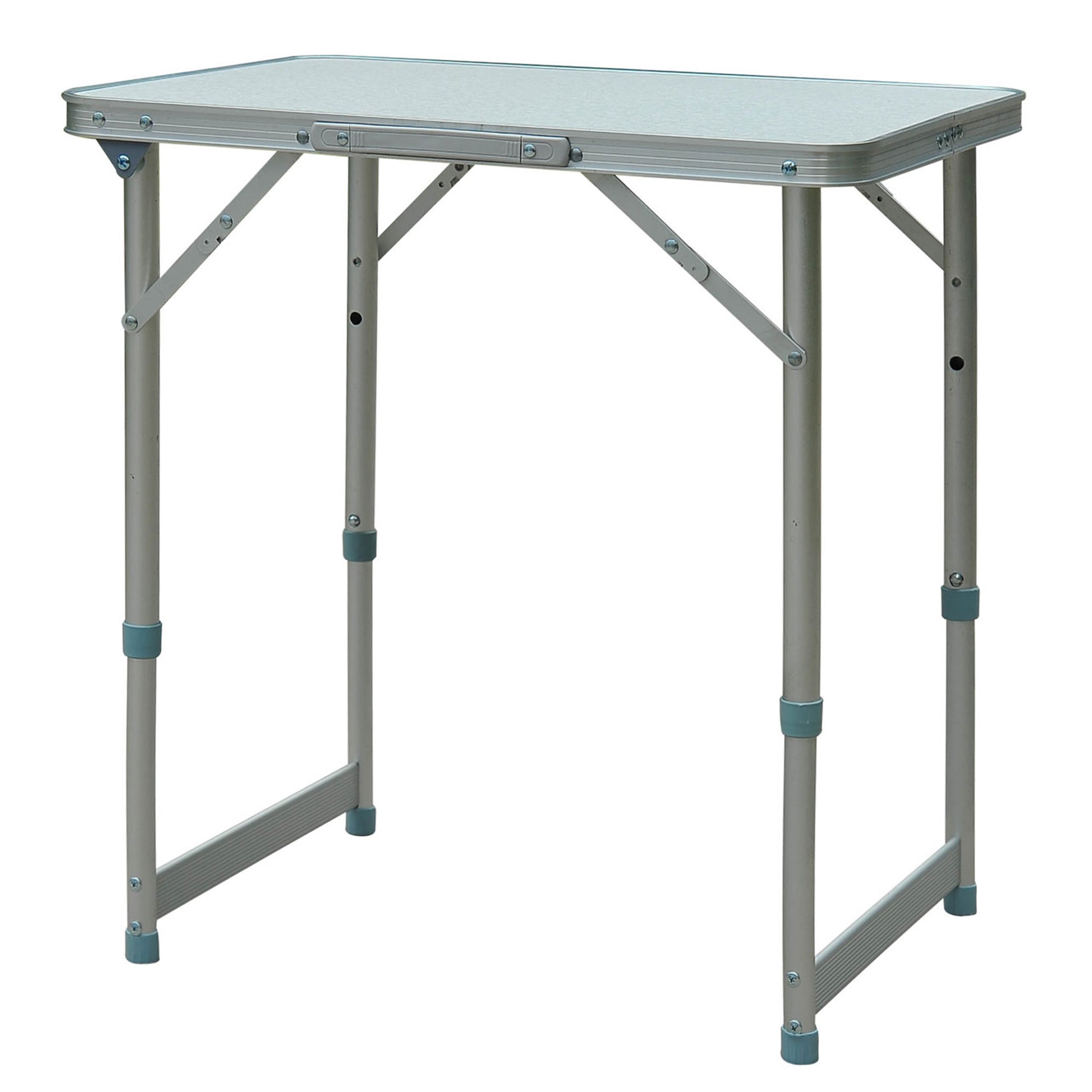 Outsunny Portable Folding Picnic Table Adjustable Patio Camping Dining Aluminum Silver