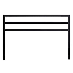 King size Modern Slatted Headboard in Matte Black Metal Finish - Free Shipping