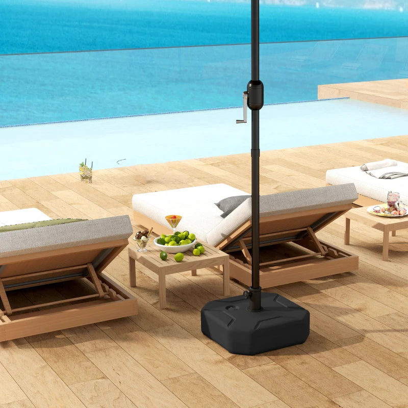 Square Patio Umbrella Base Holder, Outdoor Umbrella Stand, 17.7" L x 17.7" W x 9.8" H Black