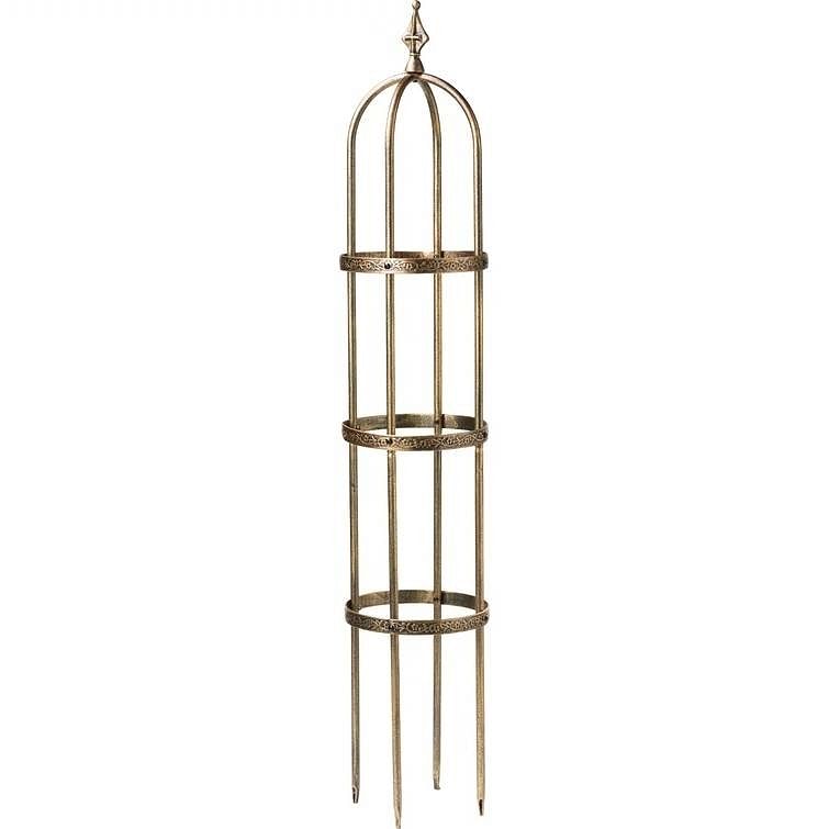 60-inch Copper Finish Steel Outdoor Garden Trellis Obelisk - Free Shipping