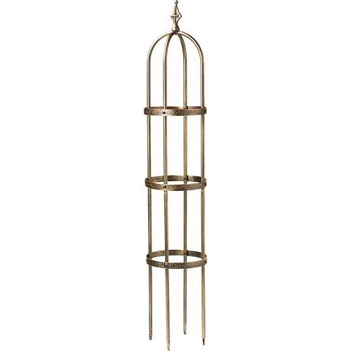 60-inch Copper Finish Steel Outdoor Garden Trellis Obelisk - Free Shipping