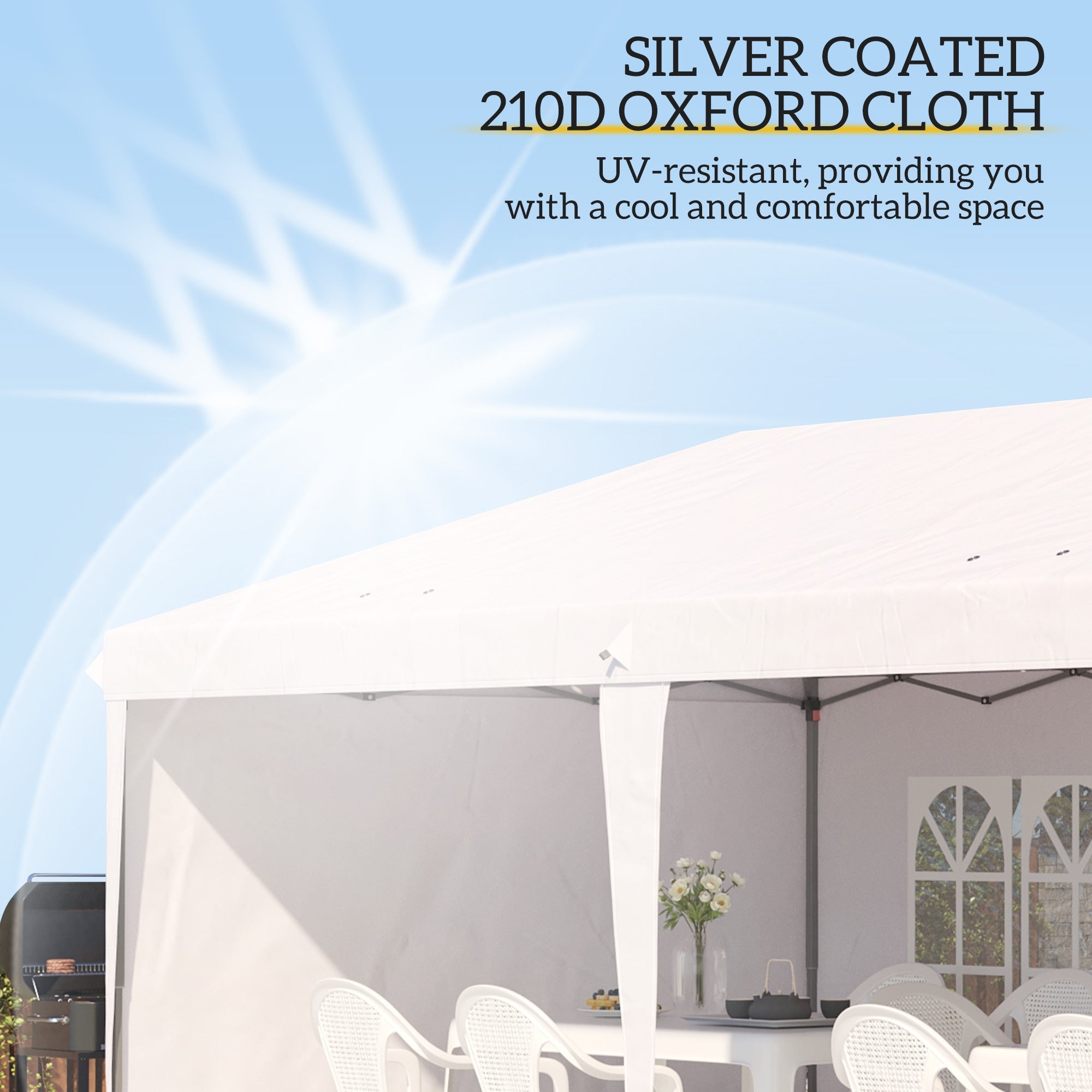 Outsunny 10'x20' Pop Up Canopy Tent Outdoor Party Commercial Instant Shelter Carrying Bag White