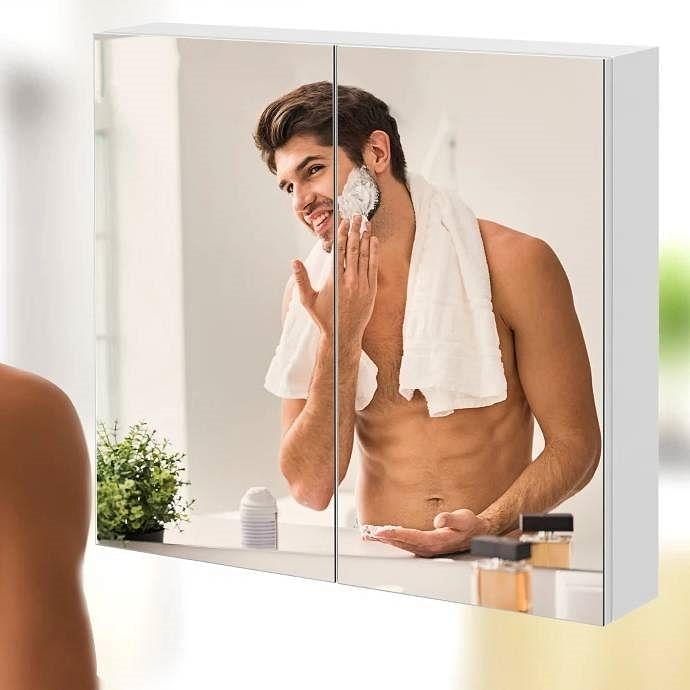 2-Door Bathroom Wall Mounted Medicine Cabinet 22 x 24 inch with Mirror - Free Shipping