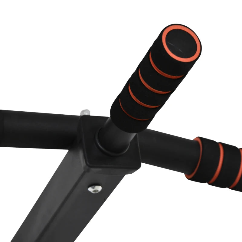 Soozier Pull Up Bar Wall Mount Chin Up Bar, Upper Body Strength Training Station with Non-Slip Foam for Home Gym, Black
