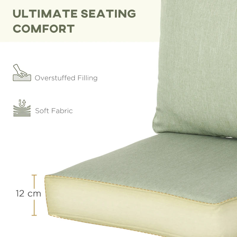 Patio Chair Cushions, Thick Deep Seat Outdoor Seat Cushion with Back Cushion, Light Green