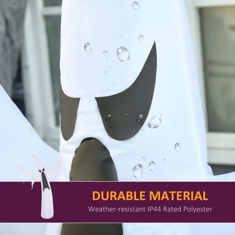 Outsunny 7ft Inflatable Halloween Ghost with Horns – LED Blow-Up Yard Display with Flame Effect