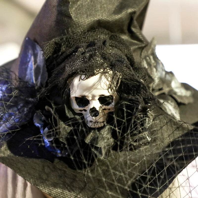 Outsunny 5ft Life-Size Animated Standing Witch – Voice & Sound Activated, Moving Head & Flashing Eyes, Indoor Halloween Prop