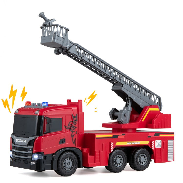 Kids Large Fire Truck Toy with Extendable Ladder & Lights and Sounds – Licensed Scania