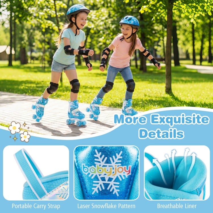 Kids Roller Skates for Girls Boys with Light-up Wheels and Safety Protection-Navy
