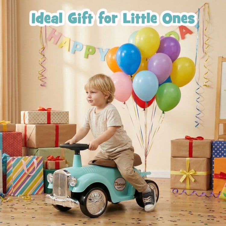 Kids Sit to Stand Vehicle with Working Steering Wheel and Under Seat Storage-Green