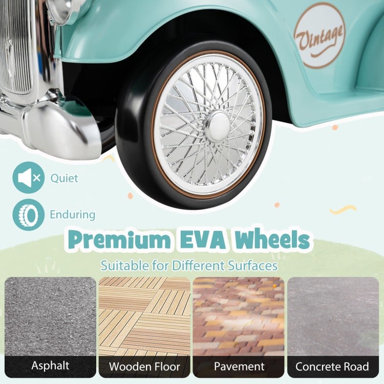 Kids Sit to Stand Vehicle with Working Steering Wheel and Under Seat Storage-Green