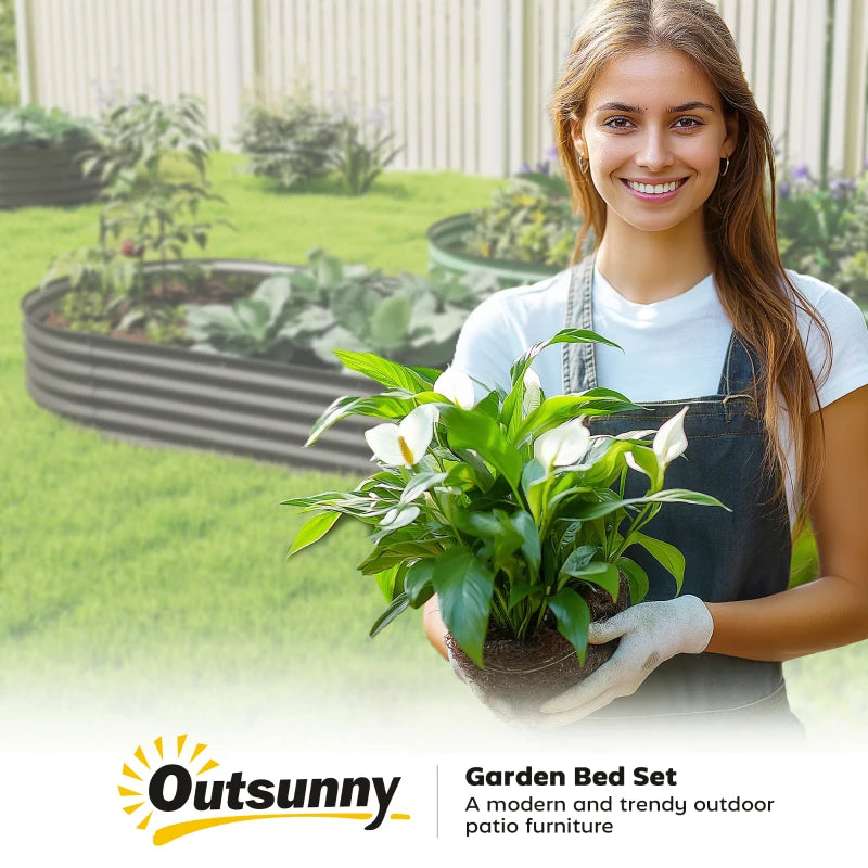 6' x 3' x 1' Large Outdoor Planter Box, Galvanized Raised Garden Bed with Metal Plant Stake, Black