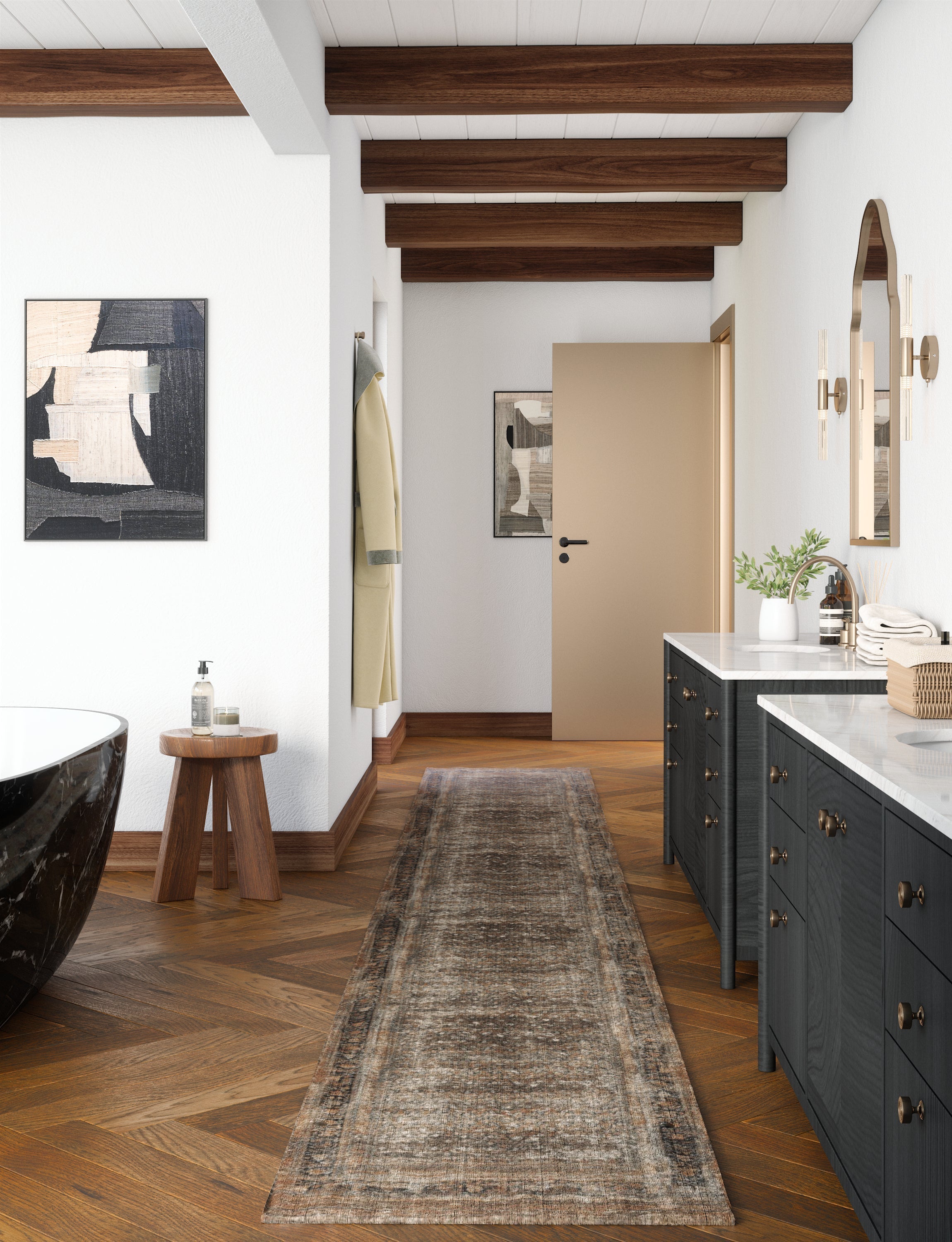 Regal Brown Orange Rug