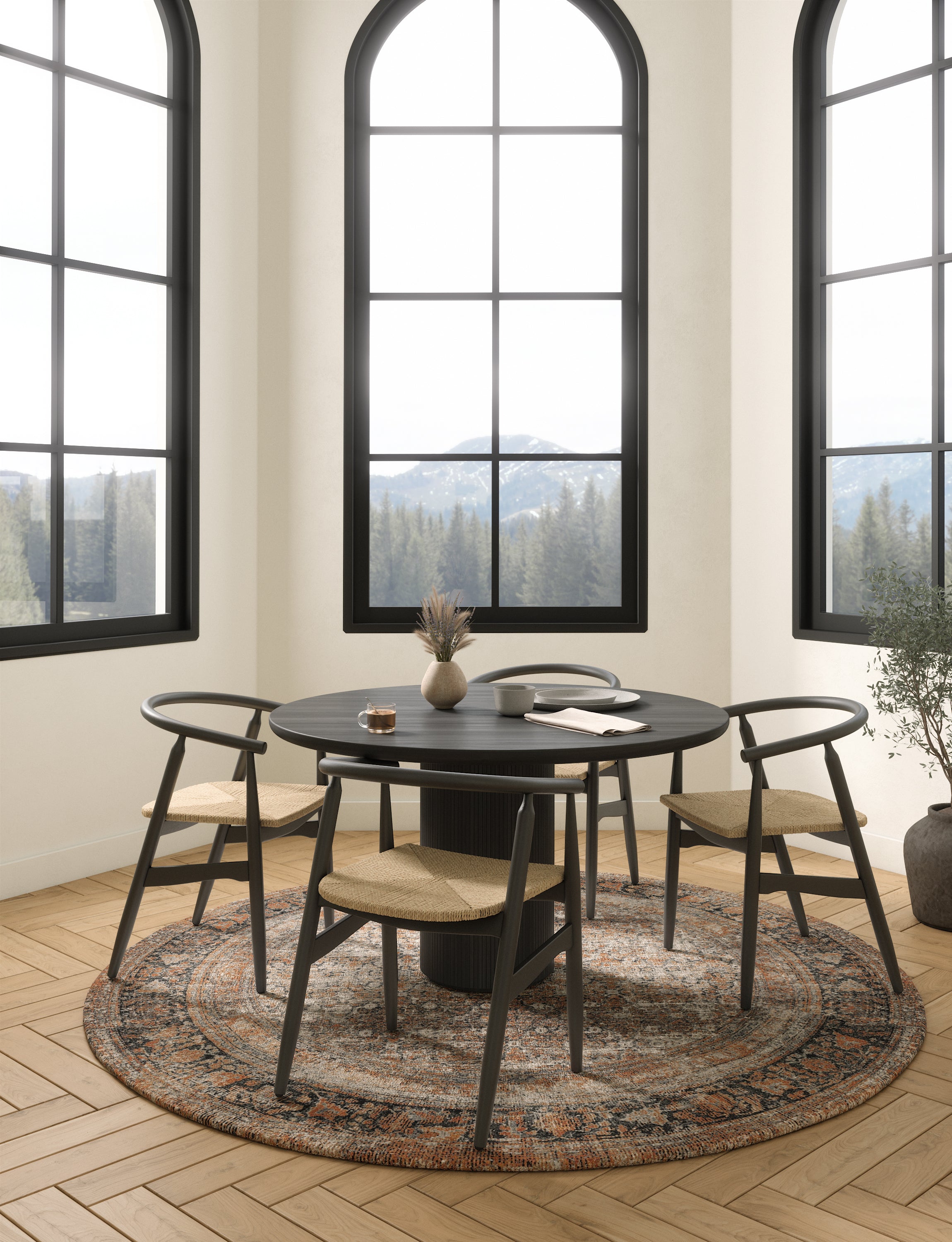 Regal Brown Orange Rug