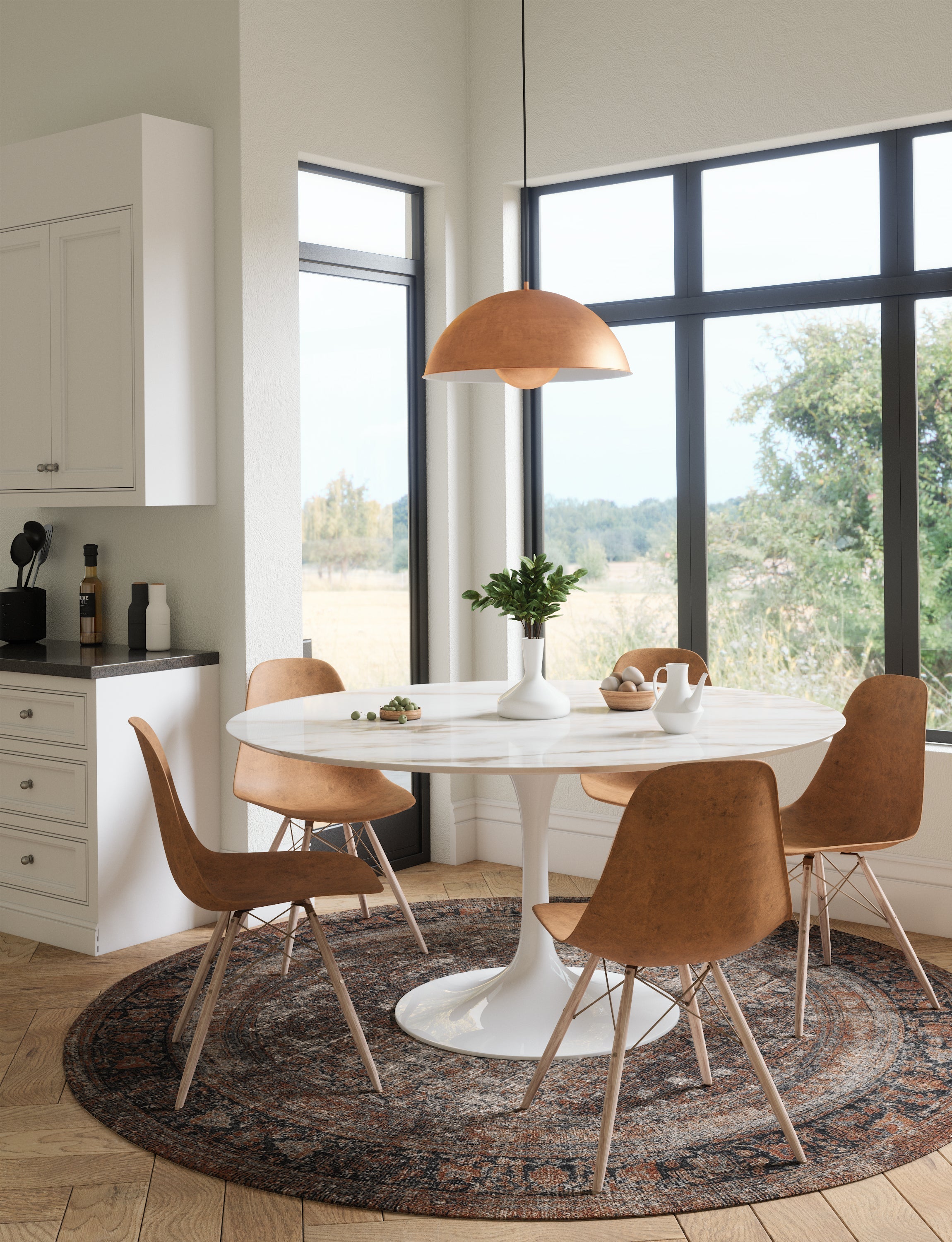 Regal Brown Orange Rug