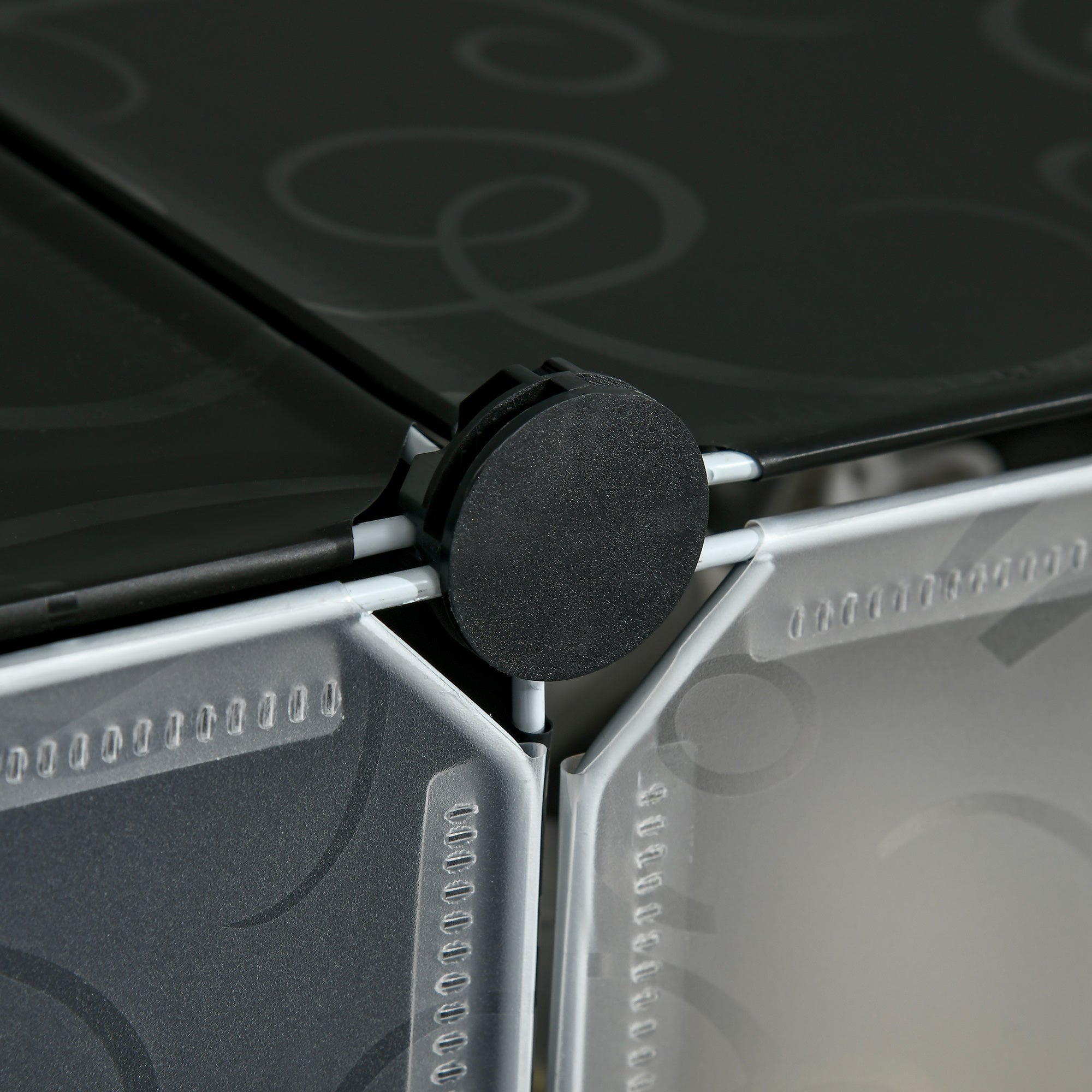 HOMCOM 6-Tier 6 Cube Shoe Rack Organizer with Doors DIY Modular Cabinet for Living Room Storage Black